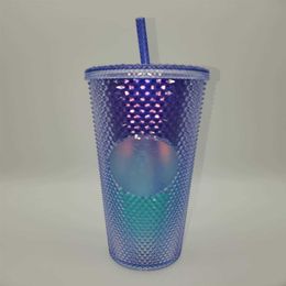 Starbucks Tachonado Azul Ombre 24oz Vaso Frío de PlásticoTTXP292A