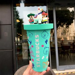 Starbucks Zomer mok Latijns -Amerikaanse zangbeer alpaca roestvrijstalen rietje begeleidende koffiekopje 550 ml ACAE