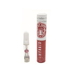 Starbuckss vape cartouche vapes chariots cartouches vapes atomiseurs réservoir en verre huile épaisse snap sur vaporisateur de cire e cigarette 510 fil vide avec emballage 1 ml