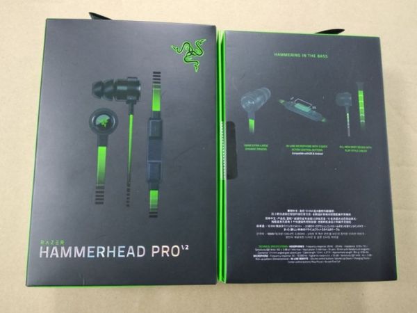 Razer Hammerhead Pro V2 Écouteurs pour téléphone portable Écouteurs intra-auriculaires avec microphone Casques de jeu intra-auriculaires Isolation du bruit Stéréo Basse 3,5 mm avec emballage