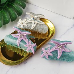 Clips de cheveux des étoiles de mer pour femmes en ruine en acrylique crabe pince de cheveux de voyage