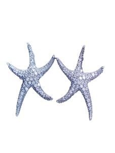 Starfish Style Earring White Gold rempli 5a Clear Diamond CZ Engagement Mariage Boucles d'oreilles pour femmes Festival Gift6487558