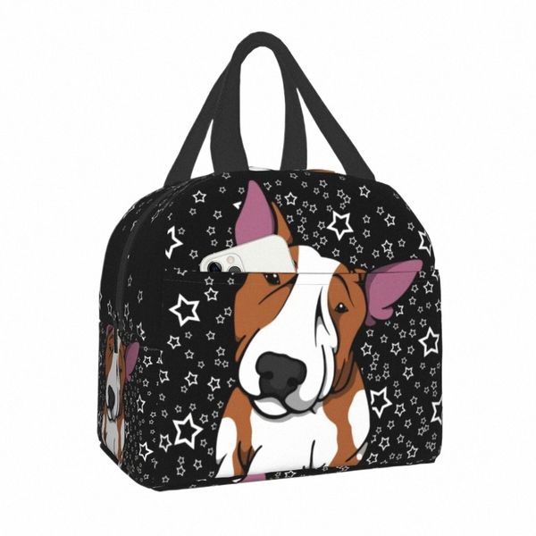 Starry English Bull Terrier Sac à lunch isolé pour les femmes Pet Dog Resuable Cooler thermique Bento Box Work School Sacs de voyage P8HQ #