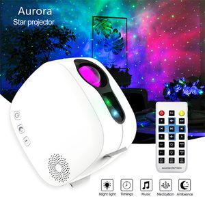 Projecteur étoilé Aurora, Night Night Light Galaxy LED, télécommande Bluetooth en haut-parleur, 3D Star Moon Light For Kids Room, fête, Cadeau de décoration, camping