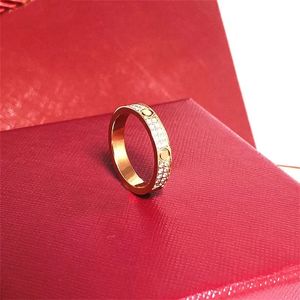 Starry Ring Love Rings Nail Ring Designer For Womens Titanium Steel Rose Gold Silver plaqué de diamant complet pour l'homme Gift de fiançailles de mariage 4 5 6 mm Multi Size11