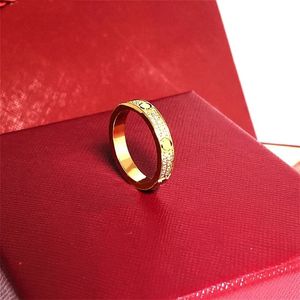 Ring Starry Love Rings Diseñador de anillos de uñas para mujer Titanium Steel Rose Gold Plateado con diamante completo para anillos de hombre Regalo de compromiso de boda 4 5 6 mm Multi size18