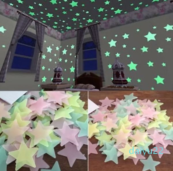 Autocollants muraux étoiles brillent dans la nuit, autocollants muraux fluorescents lumineux pour enfants, chambre de bébé, décoration de plafond de maison