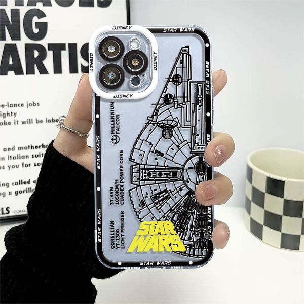 Estrellas W-Wars Case de teléfono para Apple iPhone 13 7 6s 14 Pro Max XS SE XR 15 11 Pro 12 Mini x 8 más cubierta suave transparente