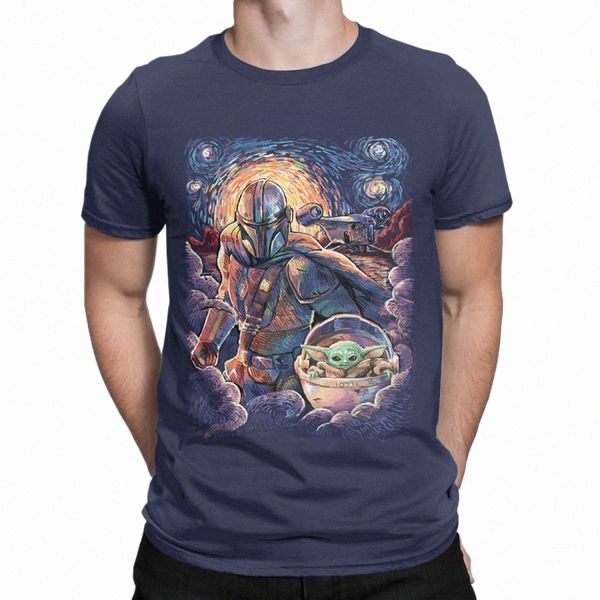 Stars Wars Nuit Étoilée Portrait T-Shirts pour Hommes Nouveauté Cott T-Shirts O Cou À Manches Courtes T Dessus De Chemise Q4L5 #