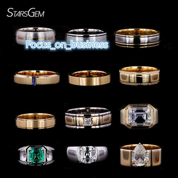 Starsgem Anniversary Engagement VVS Custom Wedding 925 9K 10K 14K Silver Silver Moissanite Rings