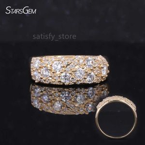 Starsgem Brilliant Cut Luxury Wedding Bag 10k Gold Def Moisanite Cluster avec lunette Rose Gold plaqué pour l'engagement