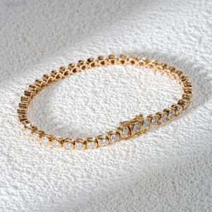 Starsgem Fine Jewelry 10K Gold Bezel Setting Tennis Bracelet met 2,5 mm ronde briljante gesneden diamanten kettingarmband