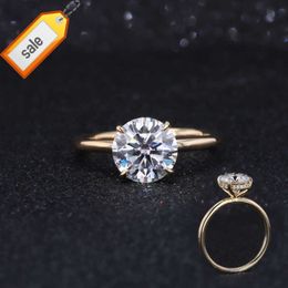 Starsgem hot sale klassieke stijl klauwtanden setting met verborgen halo ronde 2ct moissanite ring voor verloving