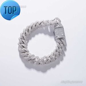 Starsgem hete verkoop ronde op maat gemaakte sieraden moissanite Cubaanse schakelkettingstijl 14-karaats gouden damesarmband