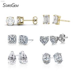 Starsgem offre spéciale Style rond et forme fantaisie taille brillant Moissanite diamant bijoux boucles d'oreilles en or massif 14 carats