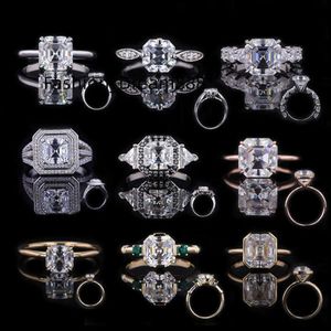 Starsgem luxe moissanite ring marquise peer asscher gesneden moissanite ring eeuwigheid 18k gouden moissanite ring