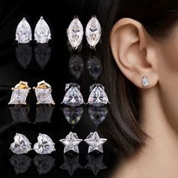 Starsgem Bijoux tendance pour femme en or massif 14 carats 1,5 ct par pierre Def Vvs Boucles d'oreilles en pierre Moissanite