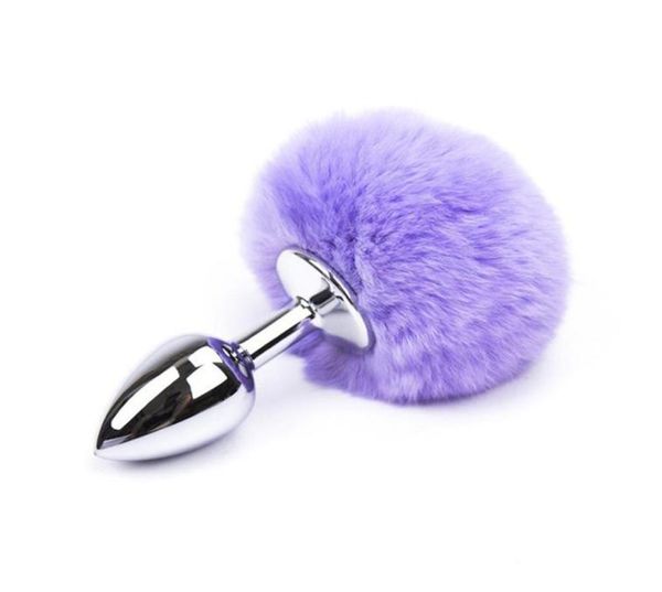 Starter 10 Color Small Size Metal Rabbit Tail Anal Pild en acier inoxydable Bunny Tail Plug