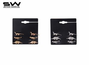 STARWORLD fines boucles d'oreilles animal dinosaure métal boucle d'oreille mariage fiançailles bijoux boucles d'oreilles pour femmes hommes 3 paires ensemble 4155135