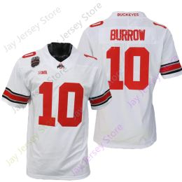 Jerseys de fútbol estatal 2022 NUEVA NCAA COLLEGE Ohio Buckeyes Football Jersey 10 Joe Burrow Red White Size S-3xl Todos los jóvenes cosidos adultos