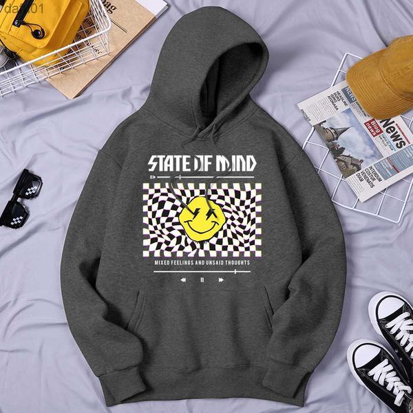 State Of Mind Mixed Feelings Hommes Survêtement En Plein Air Hip Hop Streetwear Qualité S-Xxl Vêtements Graphiques Confortables Hommes Hoodies L230520