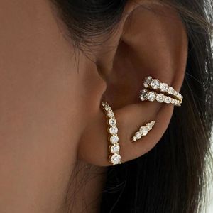 Déclaration 14K Or Rempli Hoop Boucle D'oreille Manchette AAAAA Zircon Fête De Mariage Boucles D'oreilles Manchette pour Femmes Hommes Bijoux