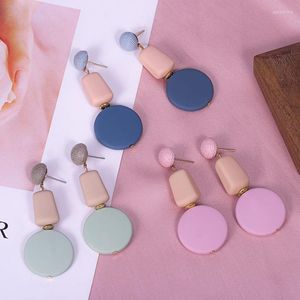 Déclaration acrylique gros bouton boucles d'oreilles goutte pour femmes fille géométrique carré rond fête d'été 2022 femme boucle d'oreille bijoux cadeaux Dangle Cha