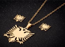 Déclaration Eagle en acier Colliers Fashion délicate Flag albanais Pendants Bird Bird Choker Pendants pour hommes Women Collier6167301