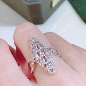 Verklaring Lady Lab Diamond Finger Ring 925 Sterling Silver Party Wedding Band Rings For Women Bridal Nightclub Jewelry Gift Rerrn