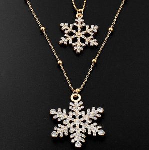 Colliers de déclaration Bijoux en cristal autrichien blanc Double couche Pendentifs de flocon de neige Colliers
