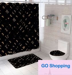 Rideau de douche haut de gamme, design, couverture de toilette de marque en trois pièces, toilettes de bain