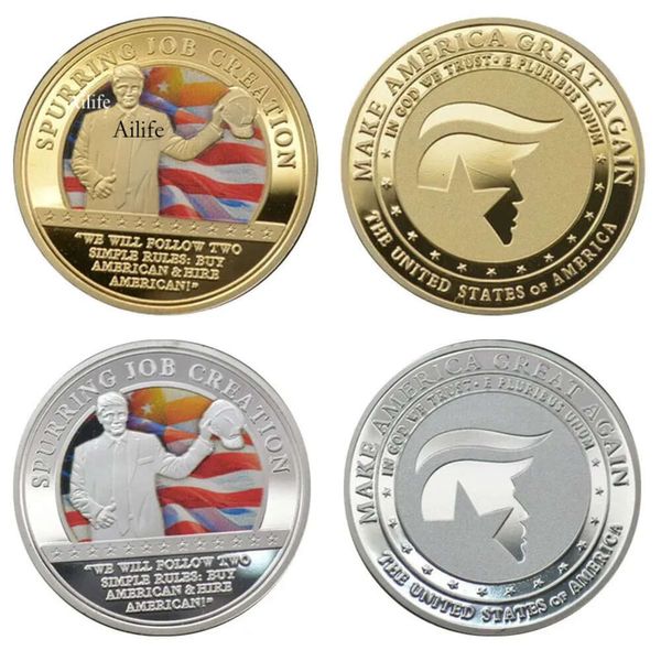 Énonce les United of America Trump 2024 EMED TROIS-DIMIDENCE COIN COIN COIN 0418