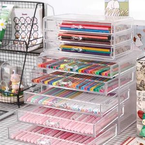 Stationery Rack Multilayer Expanding Box School Office Boek Pencil Storage Houder Desktop Briefpapier Organizer 211112