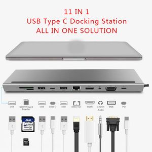 Stations 11 en 1 USB Type C Adaptateur Adaptateur Station d'accueil pour ordinateur