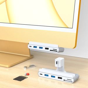 Stations 6 en 1 Type C USB C Hub TF SD Carte Reader pour IMAC SUFACE PRO 7 IPAD HUB Station d'accueil USB C pour la prise en charge des ordinateurs portables SD TF Card