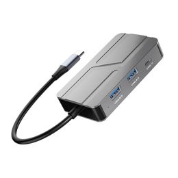 Stations 7in1 Type C Hub Dock Station à HDMICOMPATIBLE 4K / 1080P VGA / 3,5 Port Acost USB 3.0 5Gbps SSD DC5V 1A