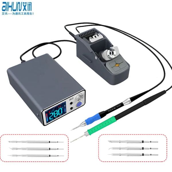 estaciones Estación de soldadura inteligente Aixun T3A T3B con soldador eléctrico T12/T245/936 puntas de soldadura con mango para SMD BGA Repai