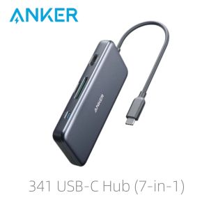 Stations Anker USB C Hub, 341 USBC Hub (7in1) met 4K HDMI, 100W Power Delivery, USBC en 2 USBA 5 Gbps Data Ports, MicroSD en SD C