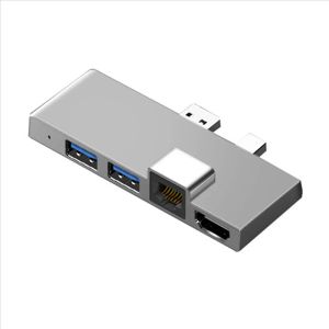 Stations pour Surface Pro 4 5 6 Hub de la station d'accueil avec lecteur de carte TF compatible 4K Gigabit Ethernet 2 USB 3.1 Gen 1 Port A