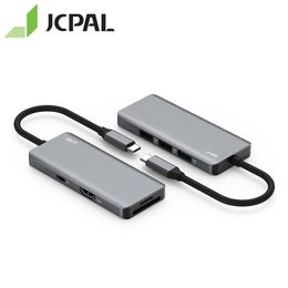 Stations New JCPAL ORIGINAL USCC HUB PD 100W 4K SD Carte Reader 1080p HD Aluminium Alloy 7port Station d'amarrage avec emballage de vente au détail