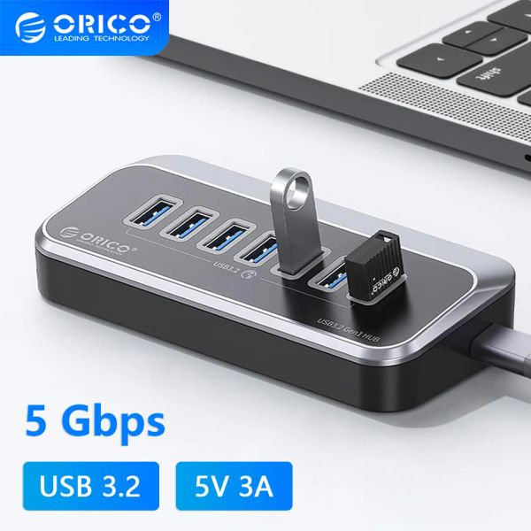 Estaciones ORICO UICO 3.2 DISCURSO DEL ENCUESTO Tipo C Switch Adaptador Estación de muelle Multi USB 3.0 Puertos Lector de tarjetas SD para la computadora portátil MacBook Surface