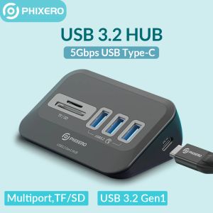 Stations Phixero USB C Hub 3.2 Station d'accueil Hub Type C Adaptateur Splitter Dock Multi Port SD Card Sock pour MacBook ordinateur portable 3.0
