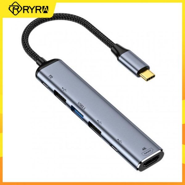 Estaciones RYRA USB Hub tipo C a HDMIcompatible Multi USB Splitter VGA PD 100W base de carga para Lenovo Macbook Pro accesorios de computadora