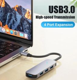 Estaciones Tipo C USB 4port Hub 5GPBS ALTA VELOCIDAD USB 3.0 OTG Splitter Adaptador para Lenovo Xiaomi MacBook Pro Air Accesorios para la computadora de PC