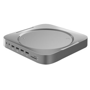 Stations Hub de Type C avec boîtier de disque dur, Station d'accueil 3 en 1 compatible HDMI pour Mac Mini