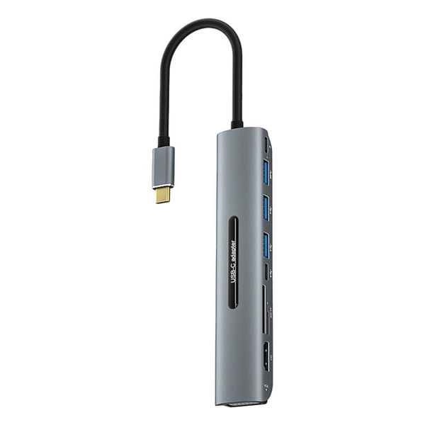 Stations USB C Hub USB C Dock 9 IN1 USB C Adaptateur de la station d'accueil avec 4K HDMI VGA pour les ordinateurs portables Pro / Air et USBC