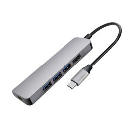 Stations YMY 5 en 1 USB C Space Space Grey Grey Aluminium ALLIAG USB Type C à 4K HDMI, 3 USB3.0 et PD Port de charge compatible avec MacBook Pro