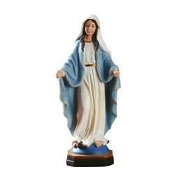 Statue Crafts 20 cm Hauteur Résine Catholique religieux Notre-Dame de Grace Virgen Mary Milagrosa Sculpture Statues Figurine Craft Suppl6262281