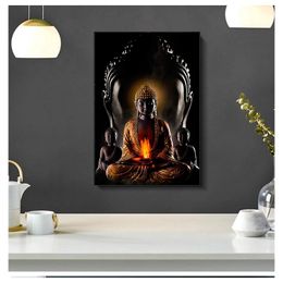 Standbeeld muur kunst foto's voor woonkamer moderne woning decor posters hd canvas olieverfschilderijen 1 stukken heet verkopen god Zen Boeddha woo