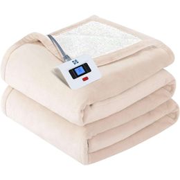 Restez au chaud et au chaud avec notre couverture électrique extra large en flanelle et agneau – Chauffage à 10 vitesses, arrêt automatique après 112 heures, lavable en machine – Gris